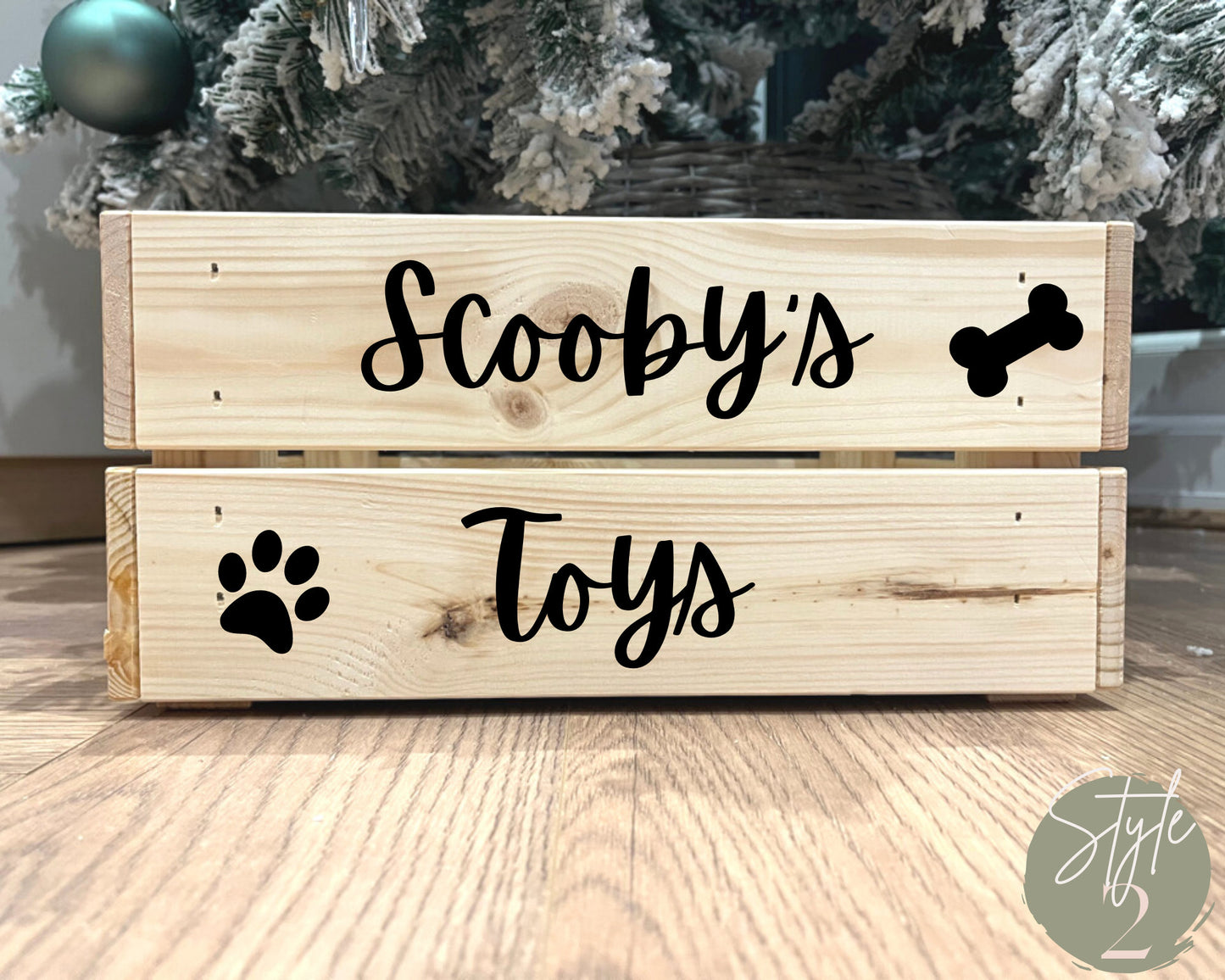 Pet Wooden Toy Crate Personalised | Dog Toy Box Custom | Dog Wooden Toy Box | Wooden Crate Handmade Personalised | New Puppy Gift | Storage