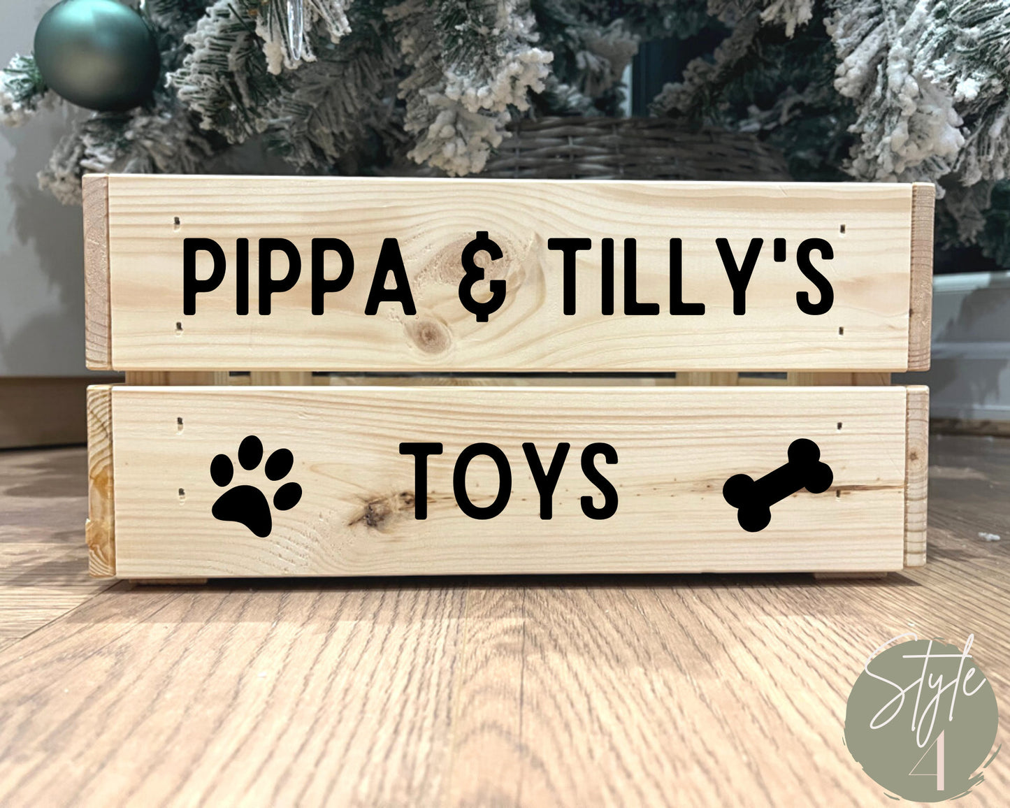 Pet Wooden Toy Crate Personalised | Dog Toy Box Custom | Dog Wooden Toy Box | Wooden Crate Handmade Personalised | New Puppy Gift | Storage