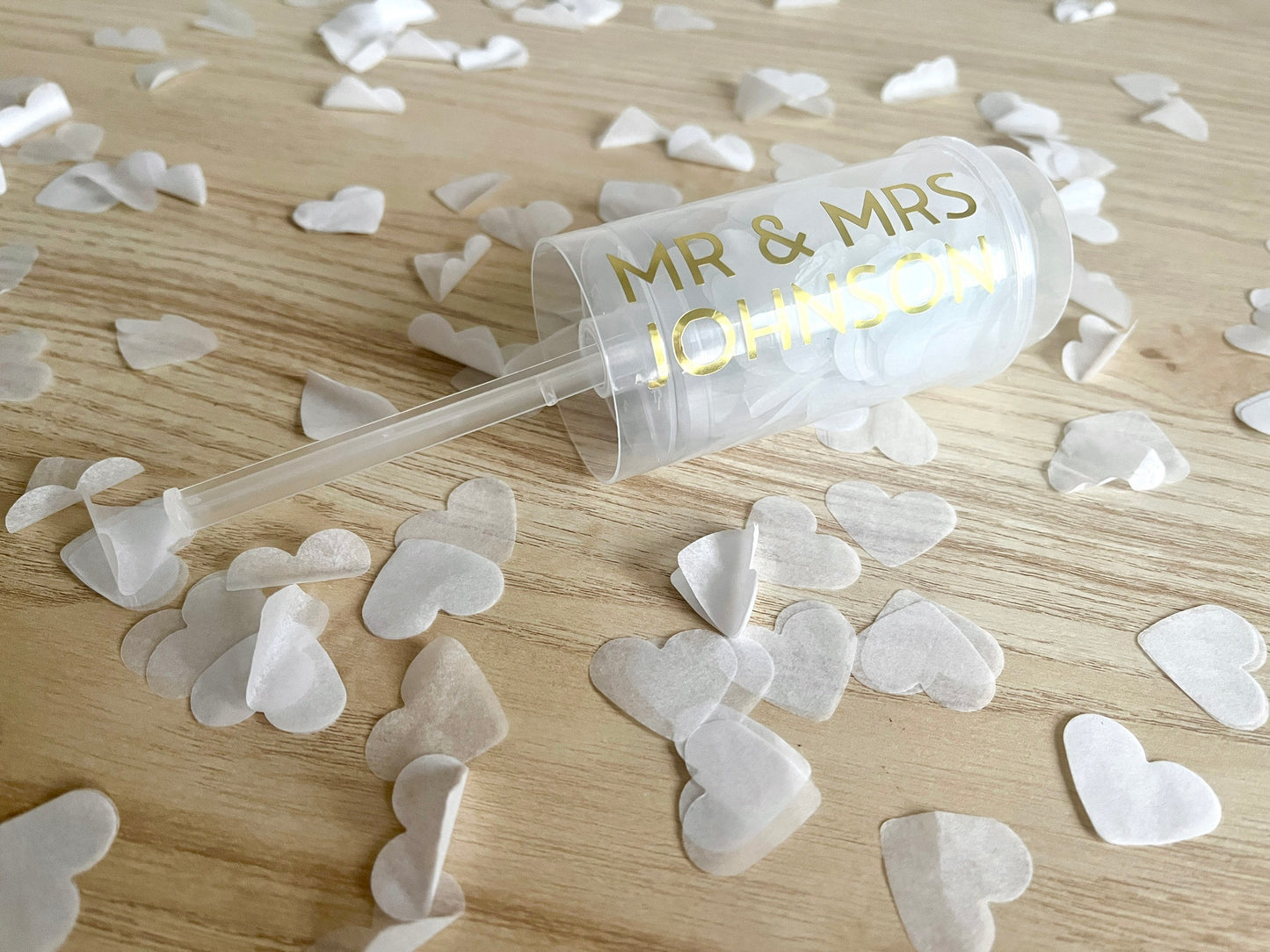 Personalised wedding confetti push up | confetti popper