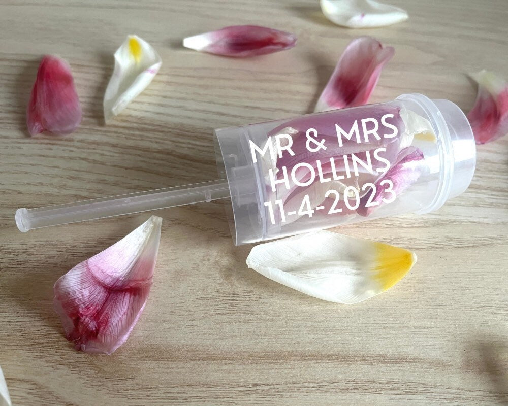 Personalised wedding confetti push up | confetti popper