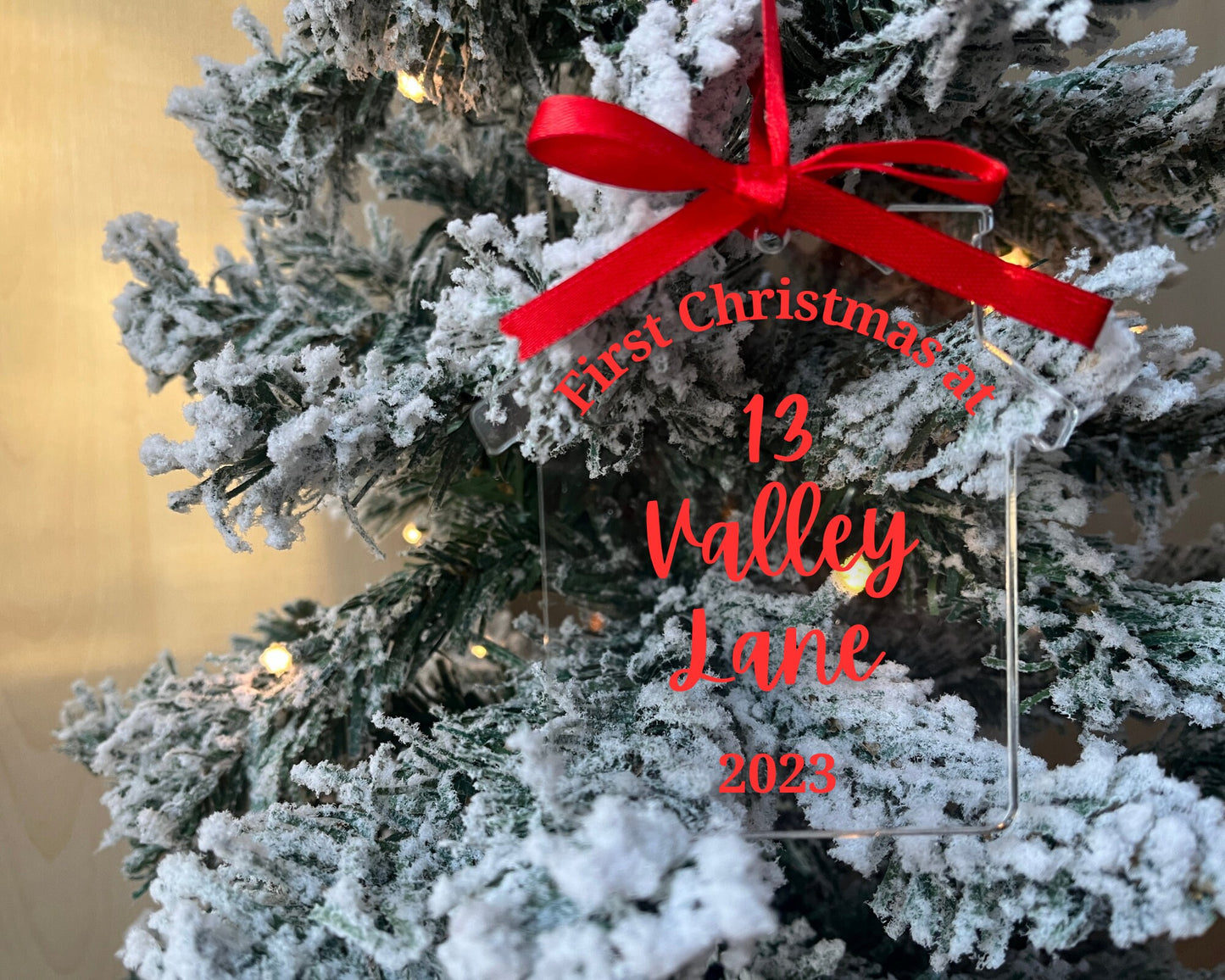First Christmas new home tree decoration | Personalised Acrylic Bauble | new house decoration | New home gift | Move house milestone bauble