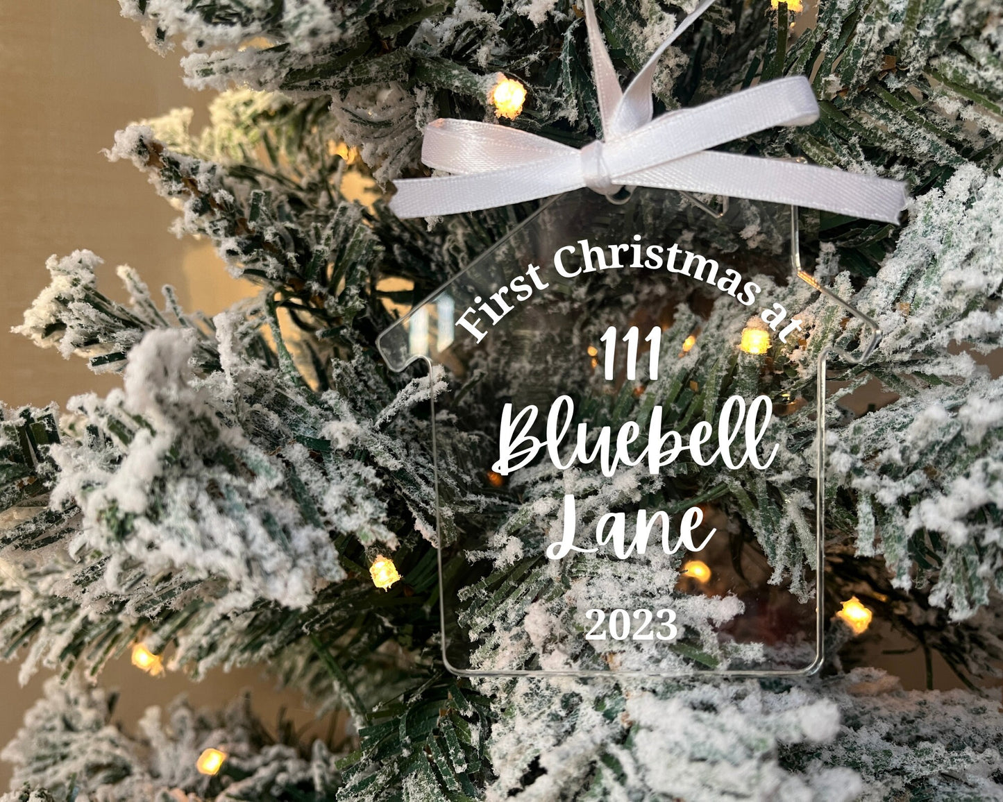 First Christmas new home tree decoration | Personalised Acrylic Bauble | new house decoration | New home gift | Move house milestone bauble