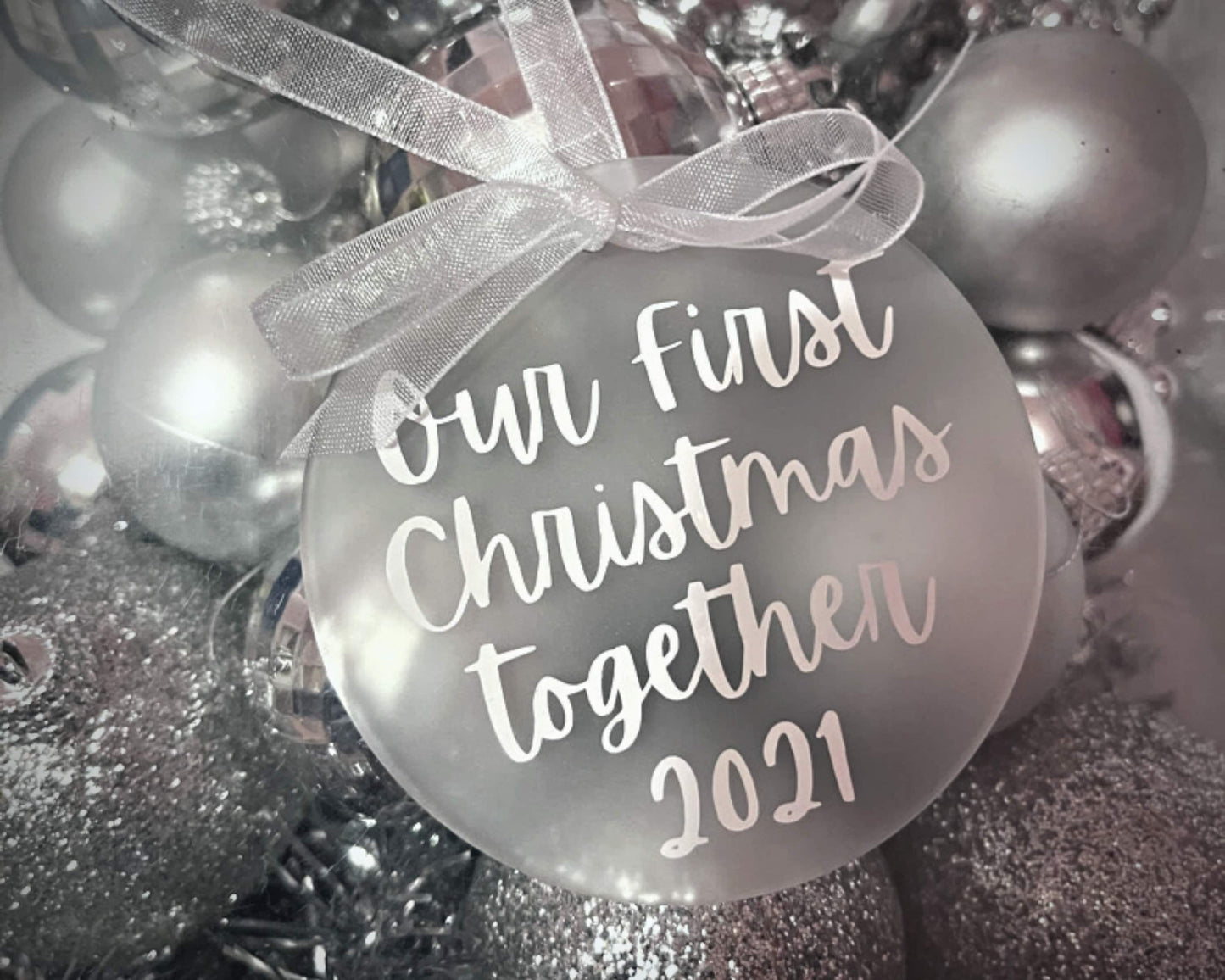 Baby's first Christmas 2022 | Personalised Acrylic Bauble | Frosted Acrylic Hanging Decoration | Couple | Baby Gift | New Baby | Handmade