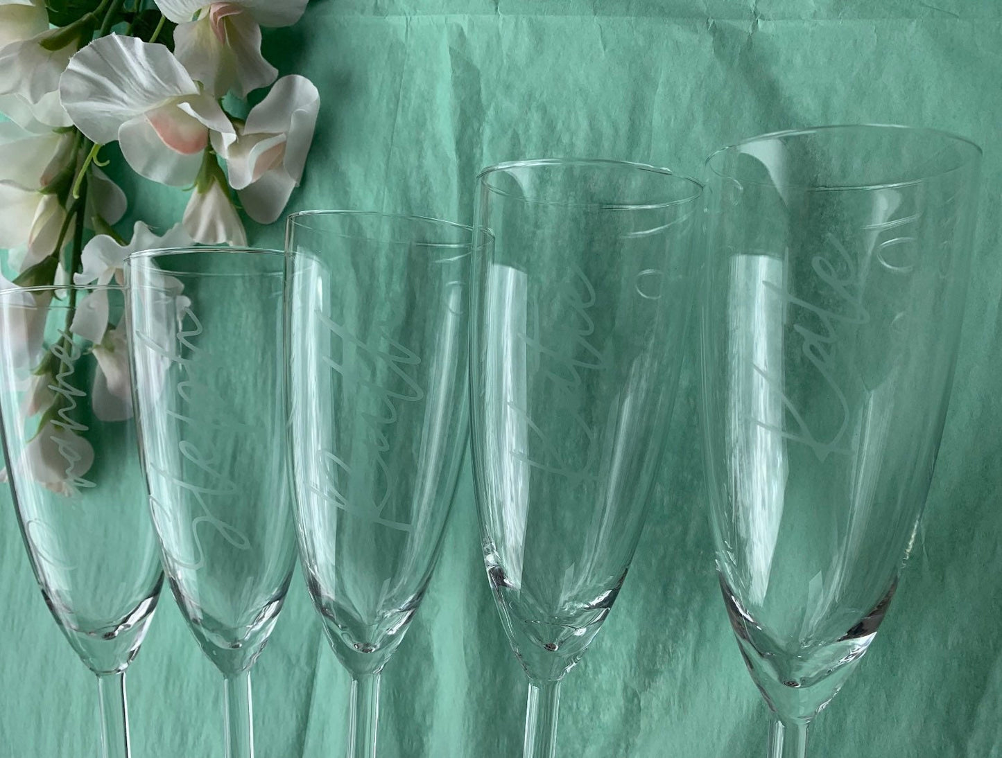 Personalised champagne flute personalised prosecco glass bridesmaid champagne glass bridal party gift special occasion champagne flute
