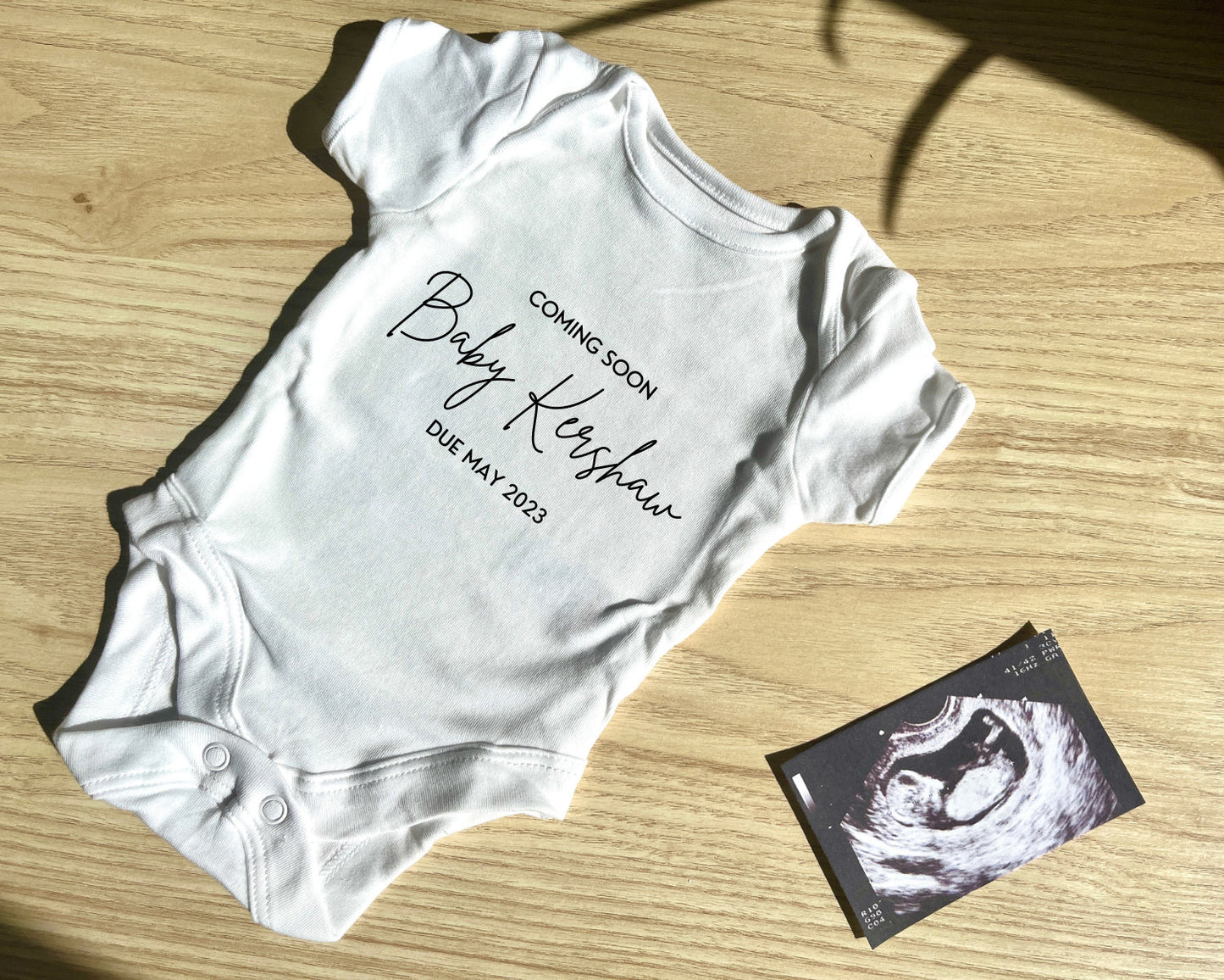 Baby coming soon | Baby announcement onesie | Personalised Baby Onesie | Newborn Onesie Personalised | Pregnancy announcement