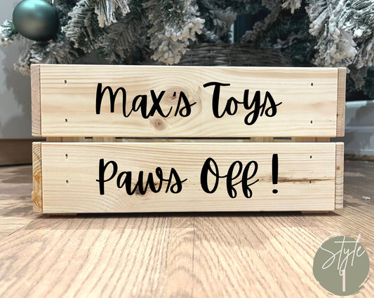 Pet  Wooden Toy Crate Personalised | Dog Toy Box Custom | Dog Wooden Toy Box | Wooden Crate Handmade Personalised | New Puppy Gift | Storage