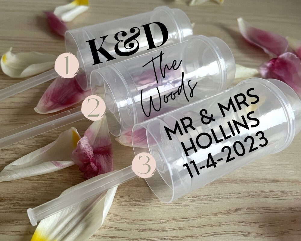 Personalised wedding confetti push up | confetti popper