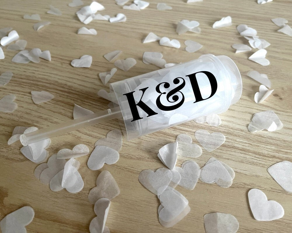 Personalised wedding confetti push up | confetti popper