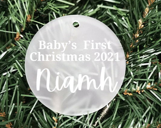 Baby's first Christmas 2022 | Personalised Acrylic Bauble | Frosted Acrylic Hanging Decoration | Couple | Baby Gift | New Baby | Handmade