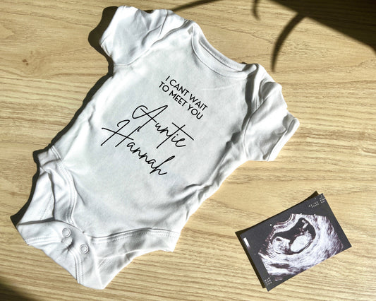 I can't wait to meet you | Baby announcement onesie | Personalised Baby Onesie | Newborn Onesie Personalised | Pregnancy announcement