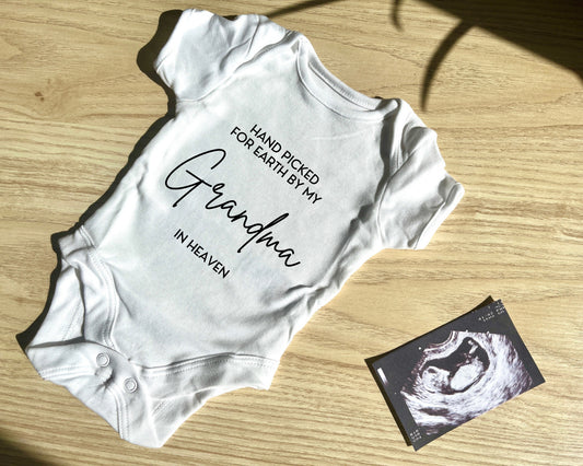 Hand picked from heaven | Baby announcement onesie | Personalised Baby Onesie | Newborn Onesie Personalised | Pregnancy announcement