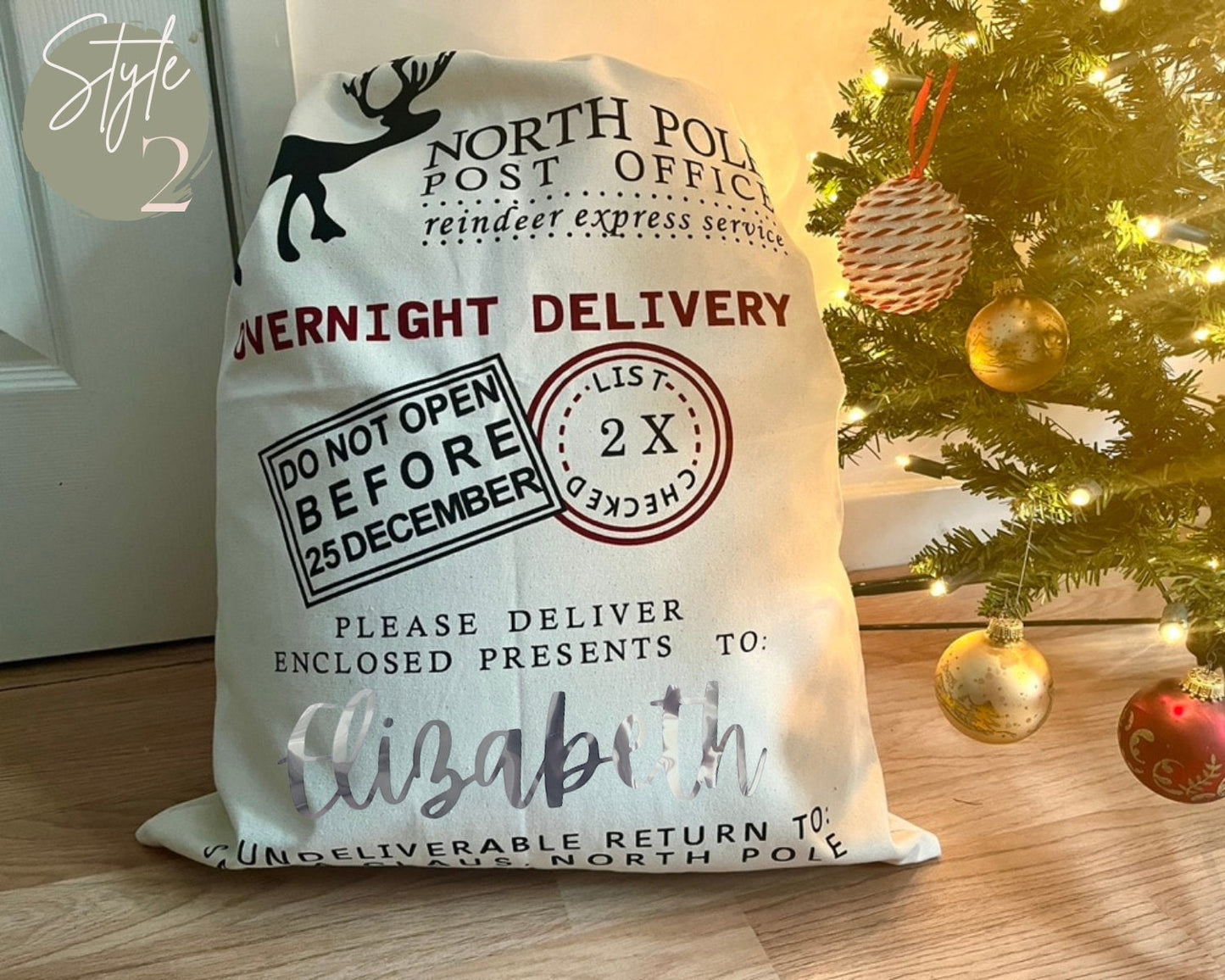 Personalised Christmas Sack | Santa Sack | Personalised Christmas Toy Sack - Name | Christmas Gift Bag | North Pole Post Office