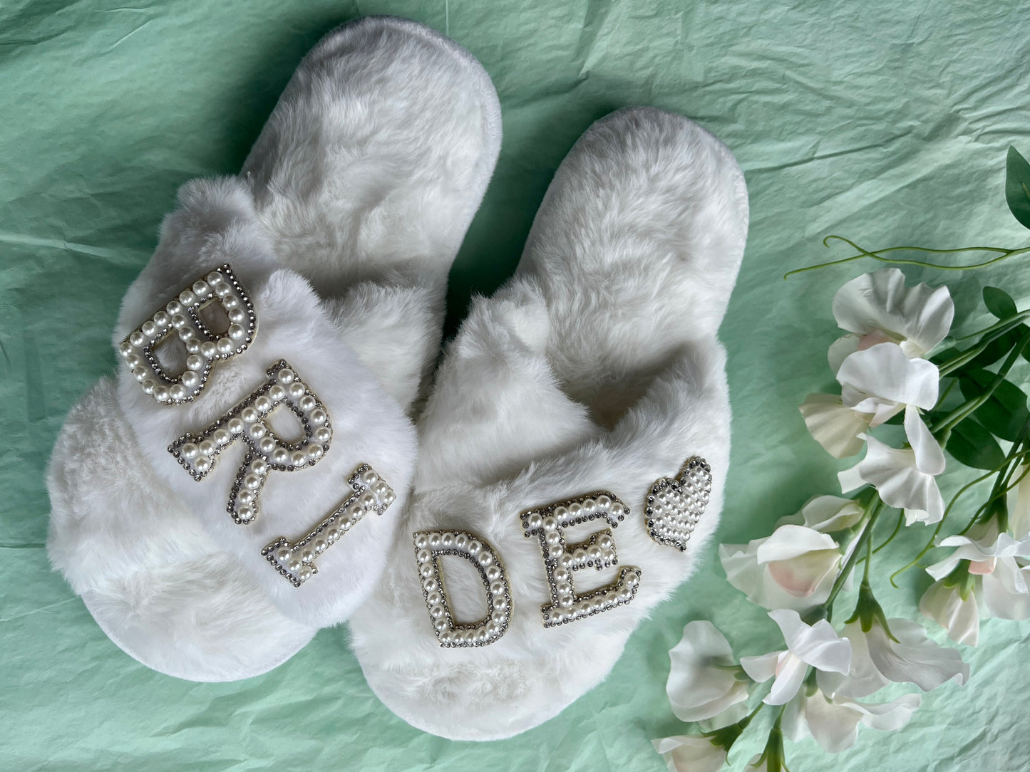 Personalised Wedding Party Slippers | personalised bride slippers custom bridesmaid slippers bridesmaid gift mrs slippers